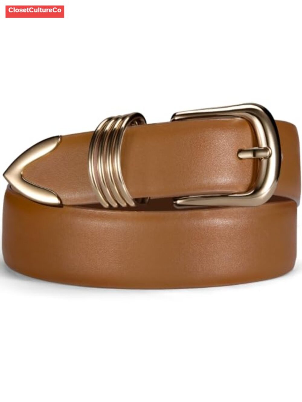 Women's Leather Belt Metal Buckle Fashion Waist Belt for Jeans